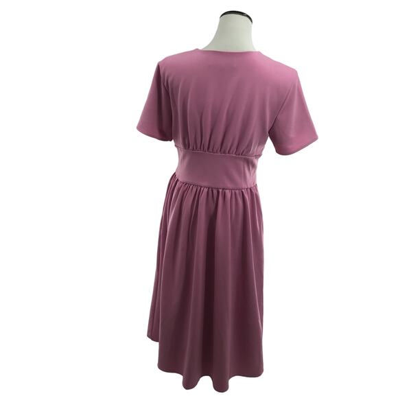 JessaKae Pink Folklore Button Front Short Sleeve Dress - Picture 7 of 11